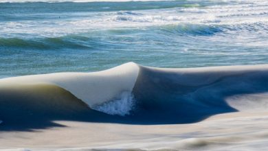 Nearly Frozen ‘Slurpee’ Waves Surge off the Coast of Nantucket