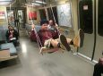 Artist builds a working swing on a BART Train