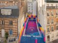 A Technicolor Basketball Court Emerges in Paris