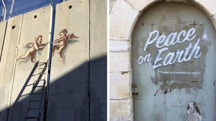 «Επί Γης Ειρήνη» και οι Άγγελοι του Banksy στο τείχος της Δυτικής Όχθης