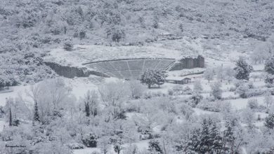 Μαγευτικό τοπίο – Το αρχαίο θέατρο της Δωδώνης στα λευκά