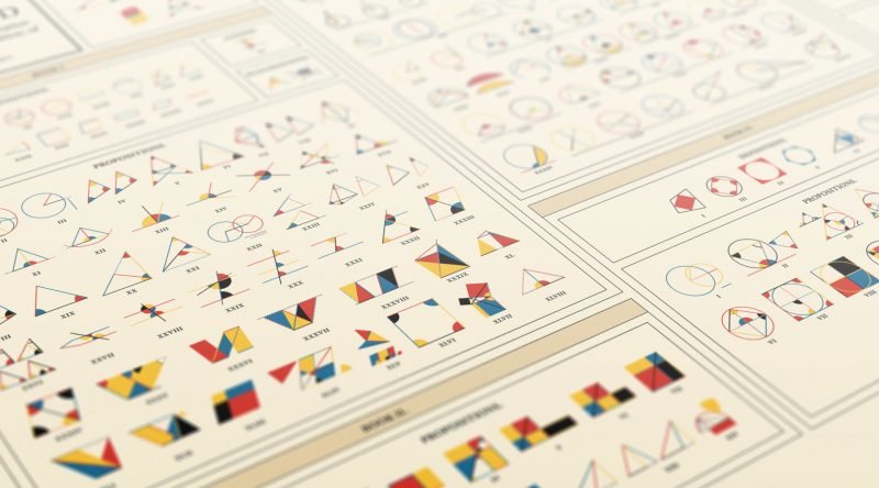 A contemporary take on “Byrne’s Euclid” brings geometry to life as a colorful poster