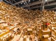 Massive cardboard installations by Isabel and Alfredo Aquizilan investigate migration and community