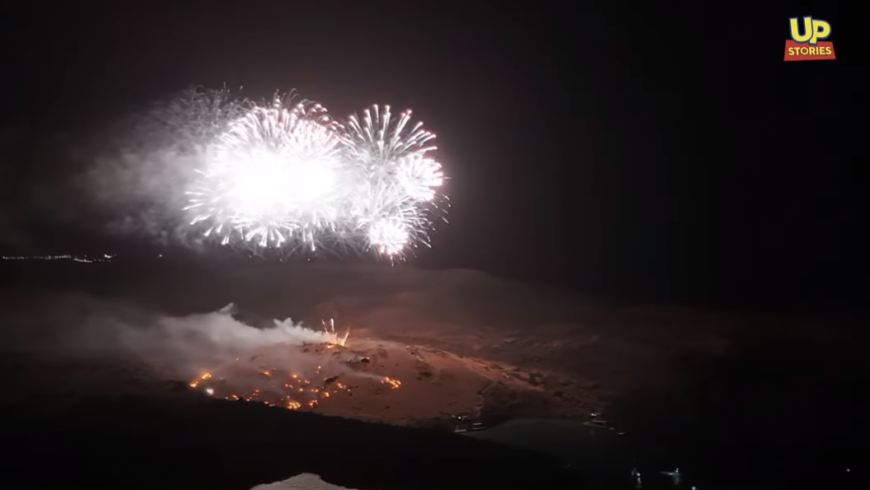 Το μοναδικό υπερθέαμα της αναπαράστασης της έκρηξης του ηφαιστείου της Σαντορίνης από ψηλά (video)